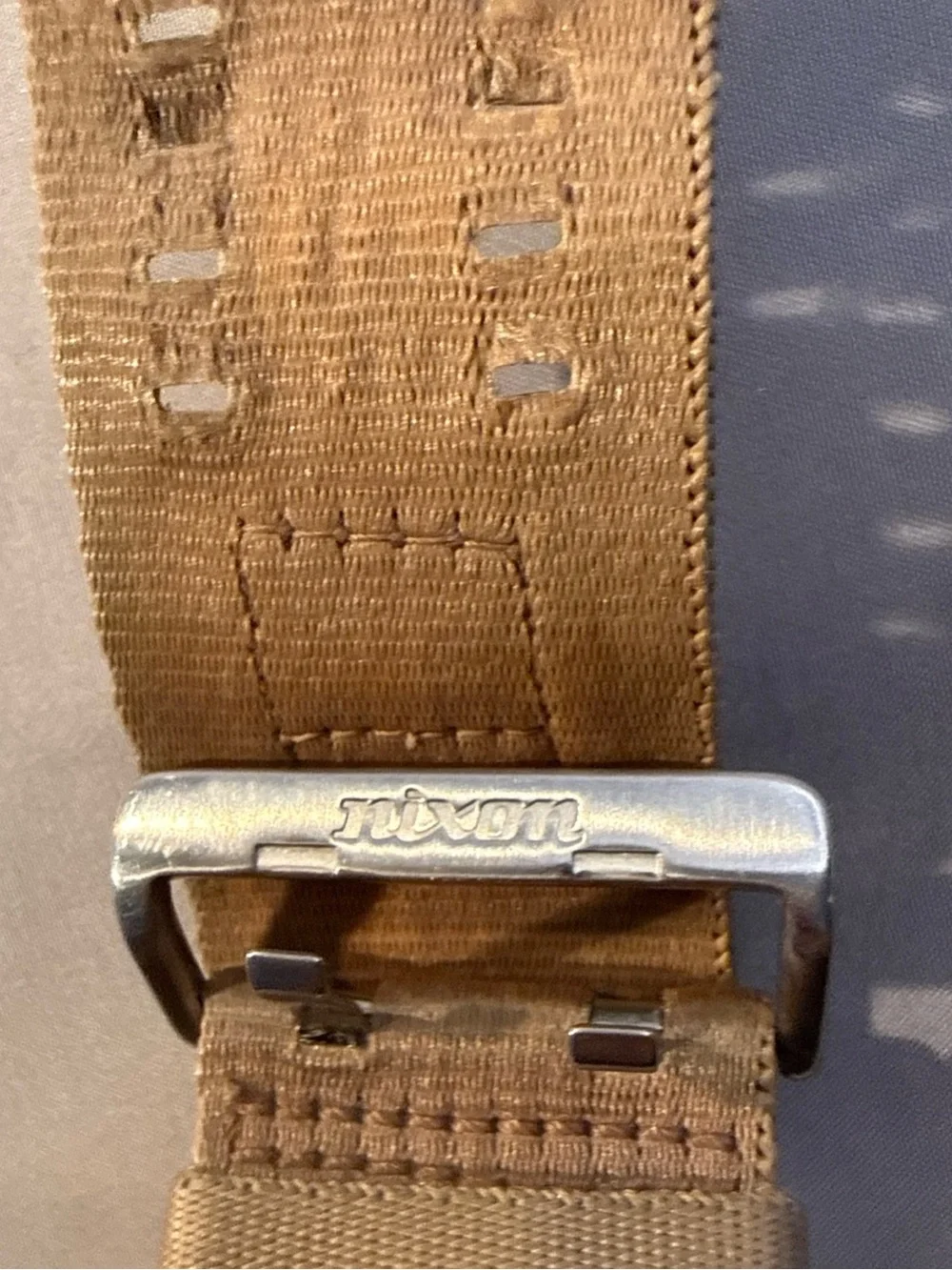 Nixon “The Scout” Military Style Brown Dial Canvas Strap Watch